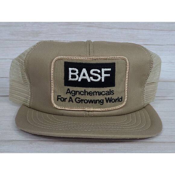 Vintage BASF Foam Mesh Snapback Hat New Old Stock Agrichemicals For A Growing Wo